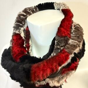 Luxurious Fur Infinity Scarf - Rex Rabbit & Mink tail